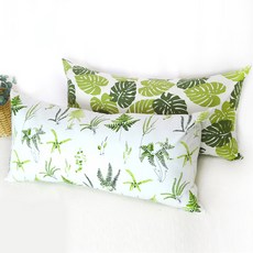 핑키하우스 순면 등쿠션 대쿠션 대형쿠션 침대헤드쿠션, 20.포레스트(커버만), 몬스테라