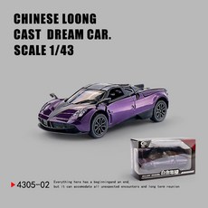 DFMEI 三開門Rross-Country合金仿真越野跑車模型兒童回力玩具小汽車, 如圖, 紫色-中國龍【中文彩盒】