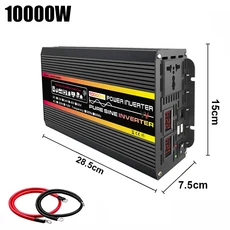 순수 정현파 인버터 10000W DC 12V-AC 220V 휴대용 전압 변환기 자동차 가정용 용 태양광 충전기, 01 10000W, 01 12V용, 01 220V용