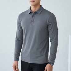 김영주 골프 남성 사방스판 아이스 냉감 긴팔 등산 티셔츠 그리드 카라 1120