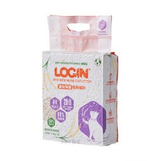 LOGIN 洛格 稻殼貓砂 1.5mm，2.6kg 6包，可沖馬桶，低粉塵，高效吸水除臭，生物可分解貓砂, 2.6kg, 6包, 稻香一箱