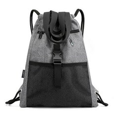 專業登山包 露營 戶外揹包運動健身包防水束口袋輕便抽繩雙肩包男女潮流通用大容量旅行揹包, 灰色