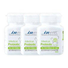 in-vet 貓用醫療級益生菌 PA-5051 益生菌 30顆, 3個, 維持免疫皮膚腸胃保健
