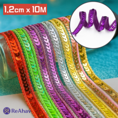 레아하브 샤인벨 스팽글 레이스 반짝이 리본, 1개, 퍼플