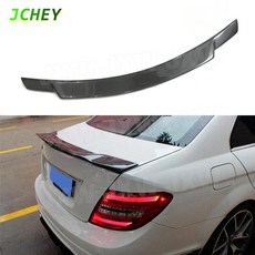카본 파이버 리어 스포일러 벤츠 W204 C300 C63 AMG 07-14 호환, R 스타일