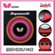 BUTTERFLY 蝴蝶牌 DIGNICS 05 D05 頂級膠皮, 1個, R2.1mm 紅