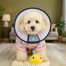 강아지 고양이 상처보호 긁음방지 소프트 콘 넥카라 깔대기, 1개, 반투명