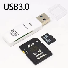 USB3.02.0 마이크로 SD 카드 리더기 5Gbps 2-in-1 리더기-USB 어댑터 SDXC MMC, 04 white 3.0