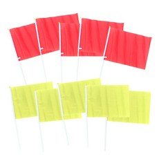 레드+옐로우 10개입 응원깃발 응원 팀게임 체육 운동 단체행사 미니 소품, 단품