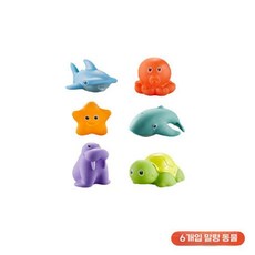 아기 목욕 장난감 그물 상어 소년 어린이 욕실 해양 동물 어린 소녀 놀이 물 수영, 변색 젤리 동물 6개