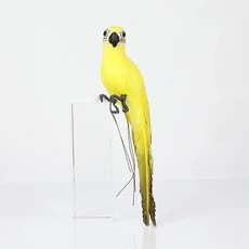 25/35cm 수제 시뮬레이션 앵무새 크리 에이 티브 깃털 잔디 입상 장식 동물 조류 정원 조류 장식 장식, 01 25cm, 05 Yellow