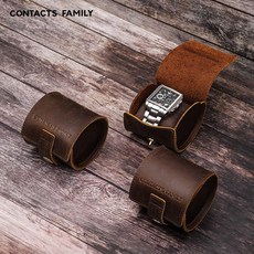 CONTACTS FAMILY 高檔瘋馬皮單只裝手錶收納盒