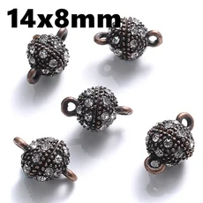 원형 자석 연결 걸쇠 비즈 라인석 참 펜던트 DIY 커플 마그네틱 버클 쥬얼리 팔찌 14mm 16mm 5 세트, 02 style2