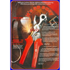 it's easy 雙槓桿六合一打孔鉗 10吋 省力70% 皮雕皮革打孔器 德國原裝進口, 1個