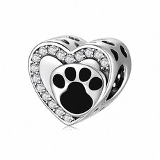 도그 프린트 판도라 3mm 동물 실버 925 크리스탈 탄생석 위한 부적 팔찌를 출시 체인 스털링