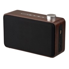 耀飛YOUNGFLY文青風質感布面多功能藍牙喇叭，藍牙5.0無線連接，支援AUX和TF卡播放，輕巧便攜, 深紅木紋