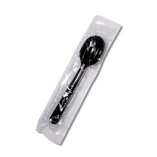 14.5cm 검정 빙수스푼 개별포장 100개입 배달 일회용 숟가락 스푼, 1개, 100개