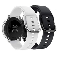 DEALELE 삼성 갤럭시 워치 3 45mm / 갤럭시 46mm 22mm 소프트 프린트 실리콘 밴드 화웨이 워치 GT5 / GT5 프로 / 4/4 프로 / 3/3 프로 /, 20MM, 블랙+화이트