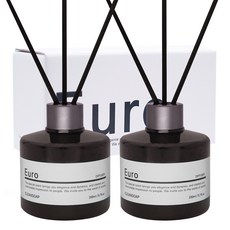 유로 진짜 디퓨저 200mlx2개실내 화장실 인테리어+섬유리드10개, 우디밸리