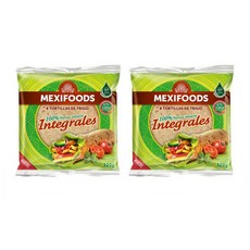 Mexifoods Integrales 멕시푸즈 100% 홀밀 통밀 토르티야 또르띠아 또띠아 8개입 320g 2팩, 2개