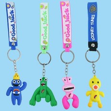 Rainbow Friends鑰匙圈4件套Roblox鑰匙圈回饋禮物角色包環, 4件套