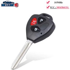 자동차 키 312MHZ 4D67 칩 토요타 야리스 2007-2013제어 교체 액세서리, 1개