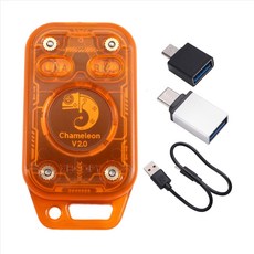 카멜레온 V2.0 RFID 스마트 칩 리더 에뮬레이터 125Khz 13.56Mhz 카드 디코드 NFC 복사기 스마트 카드 에뮬레이터 다시 시작, 투명한 오렌지