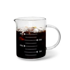 내열유리 핸들 비커 계량컵 250ml 홈카페 계량유리컵, 1개
