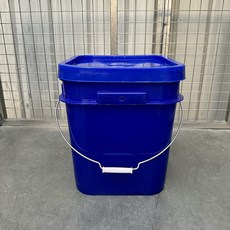 新品 發票含稅方形塑料桶帶蓋四方桶5/6/12/20/25陞大桶垃圾桶加厚全新料包裝桶釣魚桶食品級方形帶蓋水桶, 25陞藍方桶鐵提手, 1個