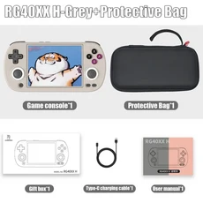 ANBERNIC RG40XX H 레트로 핸드 헬드 게임 콘솔 64 비트 Linux 40 ''IPS 화면은 5G WiFi Bluetooth 출력 25, 01 China Mainland, 05 128G 8422 Games, 03 Grey Bag
