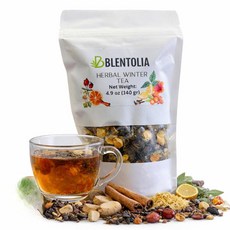 Blentolia 린든 세이지 로즈힙 생강 히비스커스가 함유된 멀티 일 허브 티 블렌드 12가지 향신료 윈터, Blentolia 린든, 세이지, 로즈힙, 생강 및 히