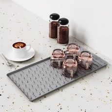 저스틴라우 19X40 40X60CM 실리콘 방지 식탁 배수 커피 카운터 탈부착 가능한 건조 식기 매트 미끄럼 머신, L, 19x40 G y