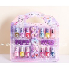 公主冰雪奇緣可撕水性無毒指甲油 生日禮物 聖誕禮物, 1個, 圓12入粉冰雪 顏色隨機指甲油