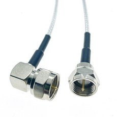 F 타입 플러그 플러그 신호 어댑터 케이블 RG316 연장 RF 90도, 5Meter 5M