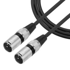 MECCANIXITY 5피트 3핀 XLR 남성 대 남성 마이크 케이블 XLR 오디오 프로페셔널 어댑터 마이크 케이블 노란색 스테이지 스튜디오 PA 시스템용, Black, 10ft