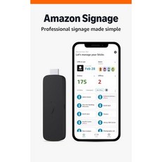 Amazon Signage Stick – 모든 규모의 기업을 위해 설계된 전문 디지털 사이니지 4K 미디어 플레이어 모바일 앱으로 간편한 설정 CMS 호환성 222408, 아마존 사이니지 스틱 – 전문가용 디지털 사이니지 4K