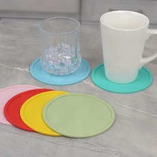 인테리어컵받침 심플 컵받침 실리콘 원형, 1개