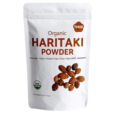 Iyasa Holistics Haritaki 파우더 유기농 113.4g(4온스) - USDA 인증 Terminalia Chebula 슈퍼푸드 파우더 소화 균형 장 영양, 4.0 ounces, 1개