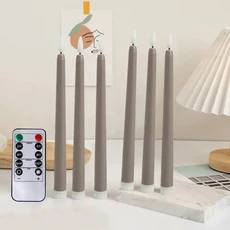 쿠쿠스토어 개의 원격 제어 크리스마스 테이퍼 양초 28cm 3D 불꽃 Led 램프 홈 바 장식 조명 11" -호박색, 06 Grey shell