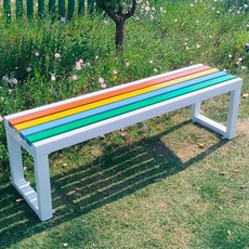 야외 휴식 긴의자 120cm 공원 벤치 탈의실 신발장 겸용 휴식벤치, 화이트+컬러