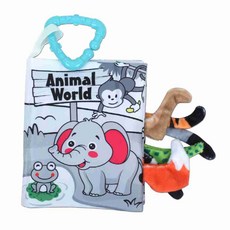 신생아 촉감 헝겊 동물 꼬리 책 자극책