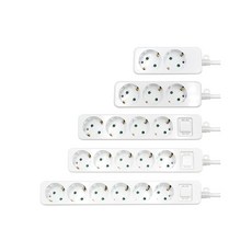 플러그젠 멀티탭 안전 2구 3구 4구 5구 6구 접지 멀티 콘센트, 1개, 5구 백색, 2.5m
