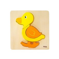 VIGA 베이비 퍼즐 오리 V59929 어린이 창의 완구 키즈 나무 유치원 아동, 4피스, 1개