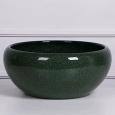 대형 수반 화분 수경 조경 플라스틱옥돌색소형(35cm)바닥무공 옹기 어항 연못 도자기 석회, J. 풀 유약