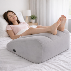 수면 에어 무릎 다리 베개 발 거치대 발받침대 삼각 쿠션, 풀패키지(파우치+공기주입기)