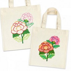 만들기대장-에코가방 채색그리기-민화국화, 상세페이지 참조, 2.블랙