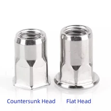 304 스테인레스 스틸 리브너트 하프 육각 바디 리벳 인서트 캡, 02 Flat Head, 02 M4 (10Pcs)