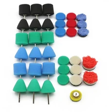 Kangti 미니 연마 패드 자동차 자세히 M14 드릴 폴란드어 패드 스폰지 유연한 샤프트 버핑 휠 키트 자동 폴, 01 S-36, 1개