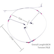 방지 1-5 회전 문자열 낚시 후크 스틸 리깅 와이어 리더 후크 스틸 낚시 바늘유혹 액세서리 낚시 태클 상자, 크기 3, 1개