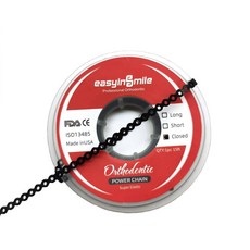 교정용 SNAWOP 교정 파워 체인 멀티컬러 스풀 탄성 고무 밴드 긴 검은색, Closed, Pink, 1개